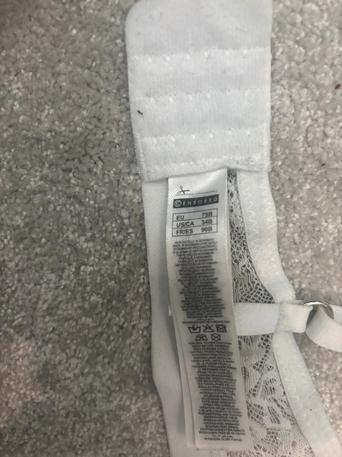 Vit bh med spets och strass från Censored - 2