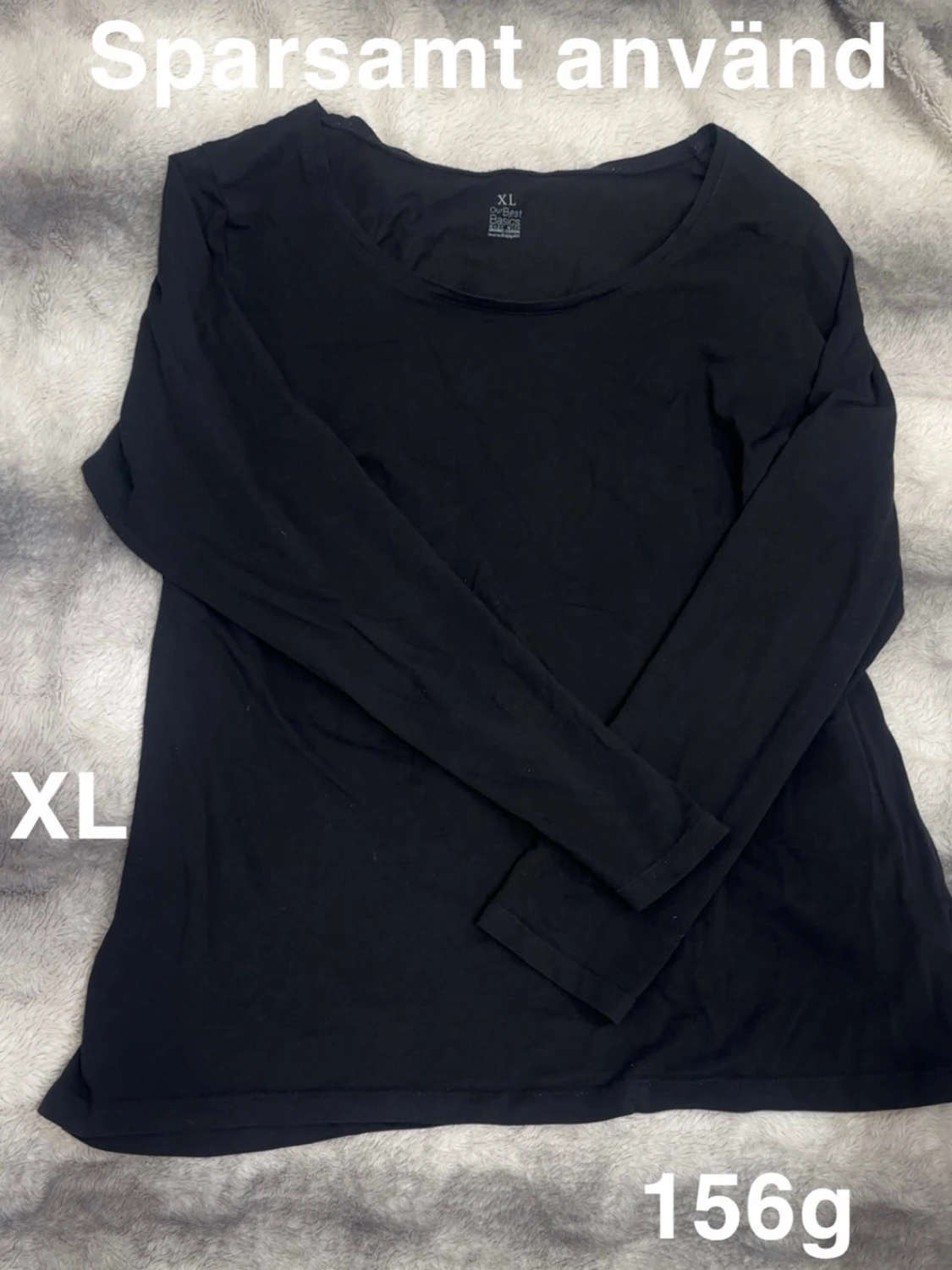 Svart långärmad topp XL