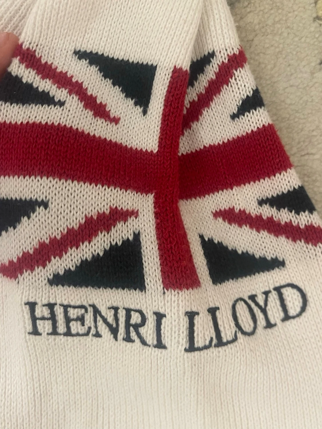 Vit stickad tröja Henri Lloyd M - 1