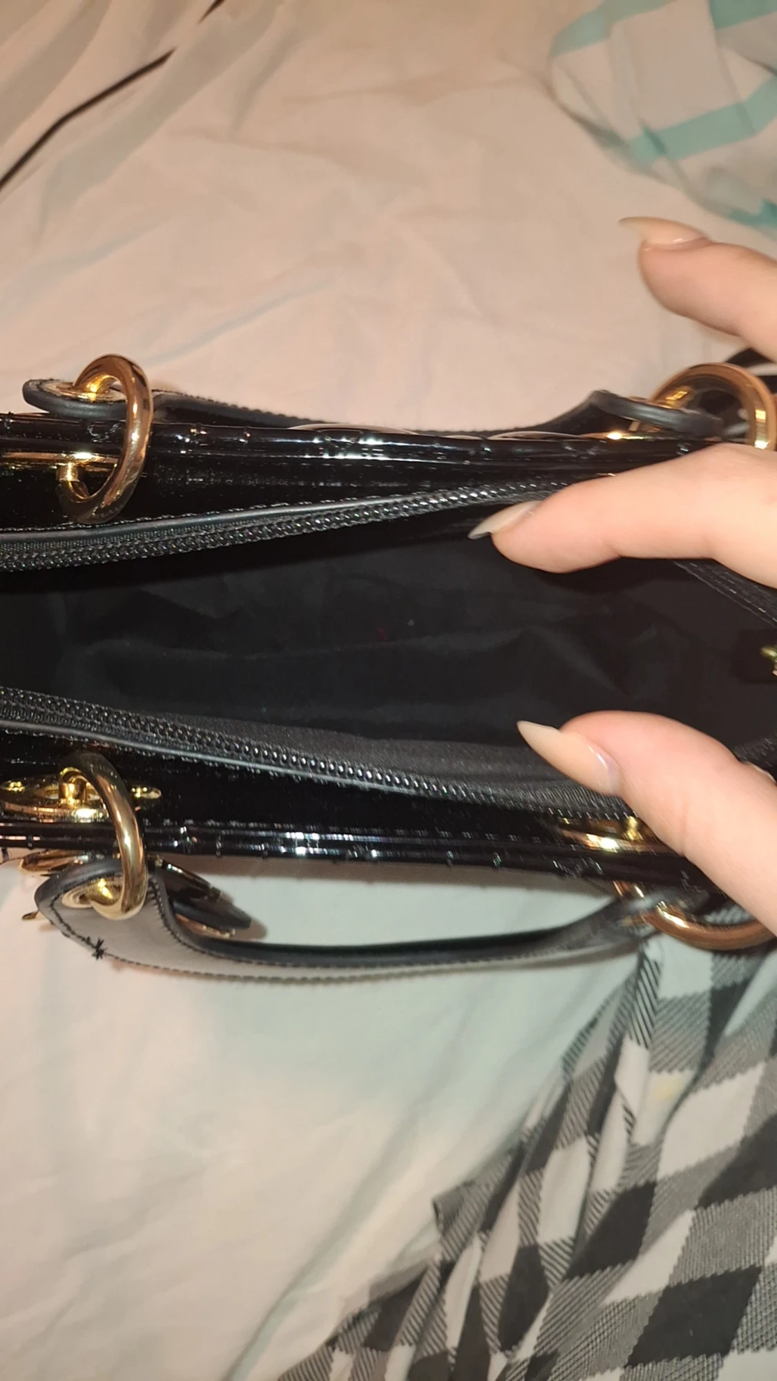 Svart quiltad handväska  - 2