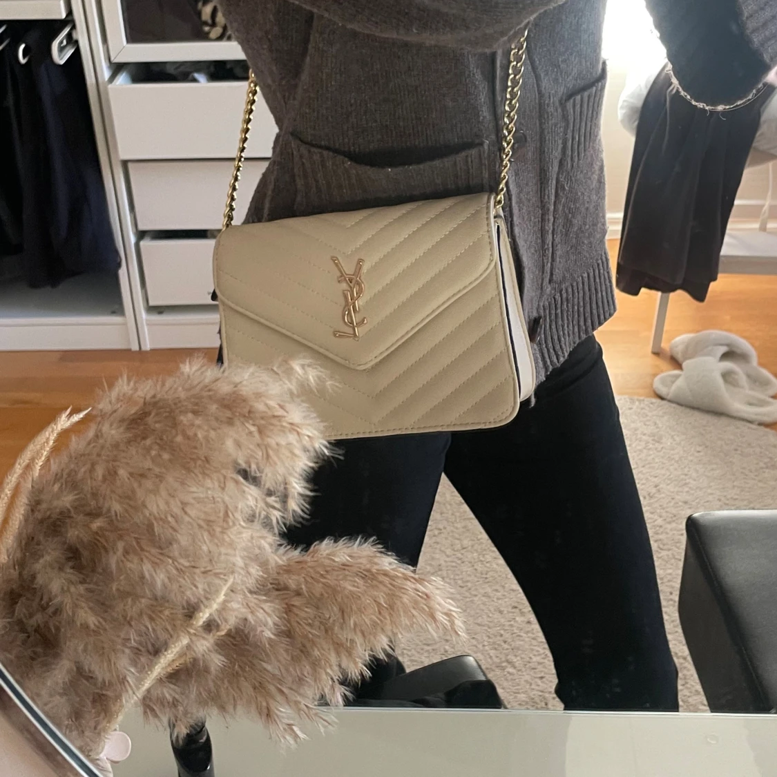  Beige ysl väska - 3