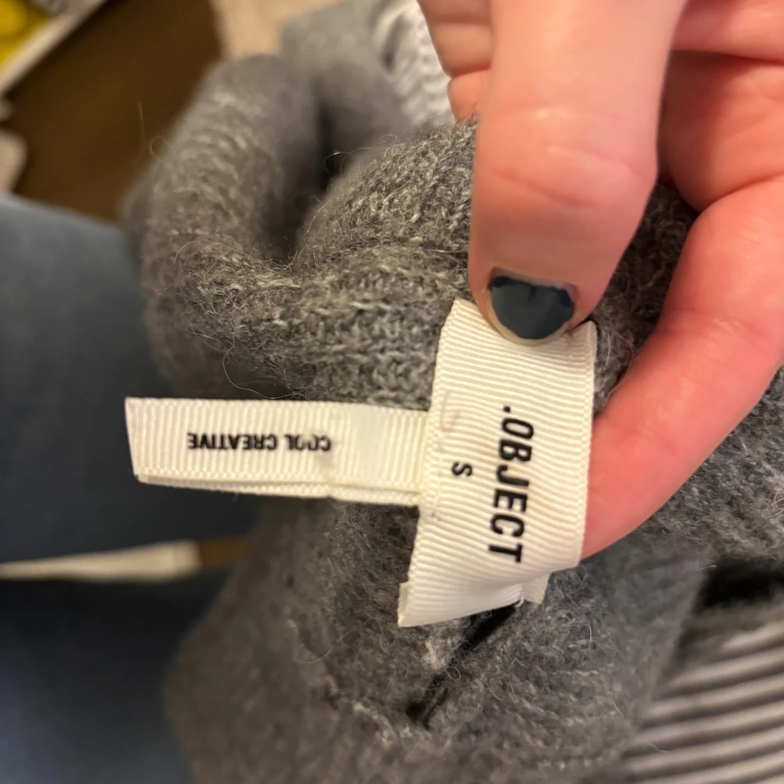 Grå stickad kofta från Object - 2