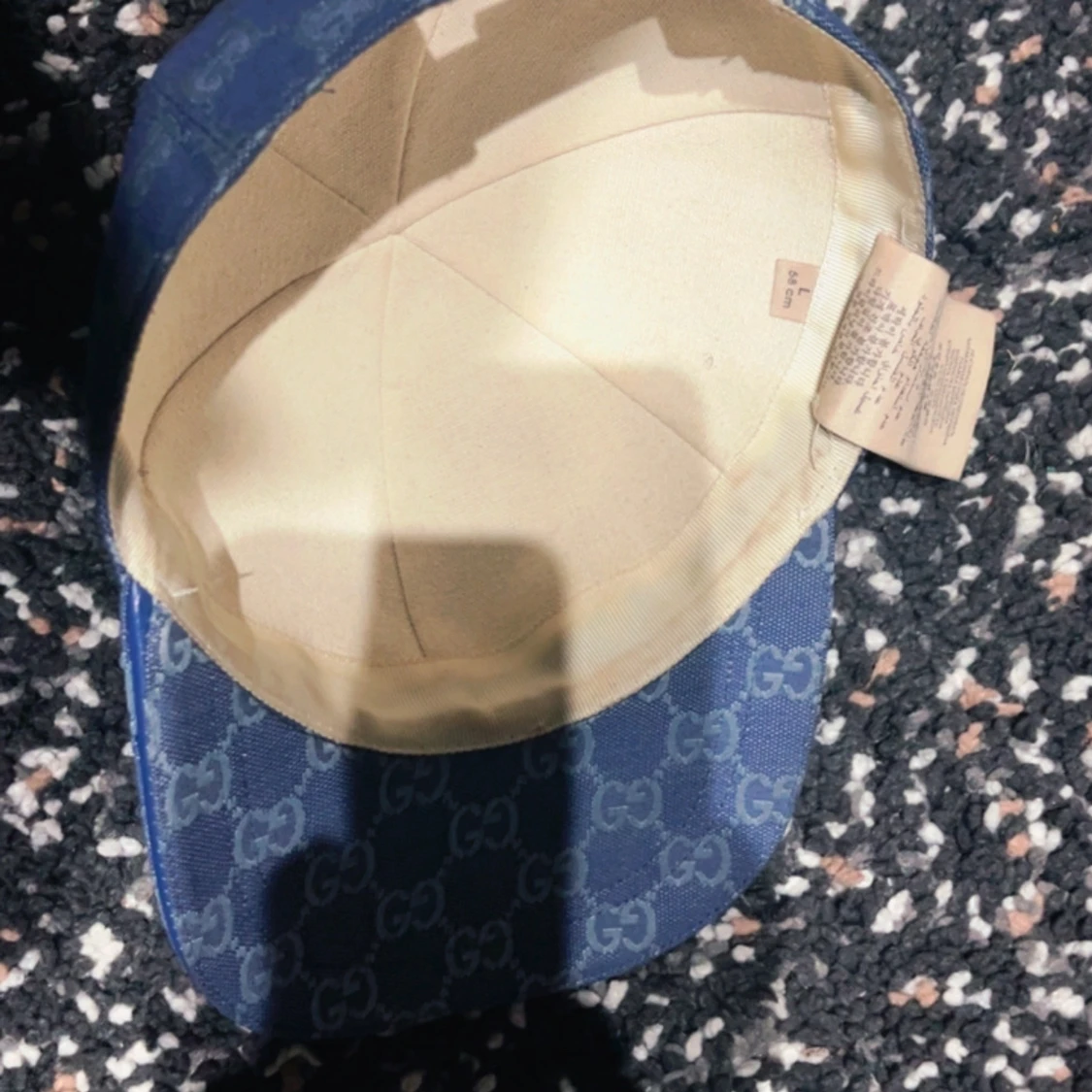 Blå Gucci keps med GG-mönster - 2