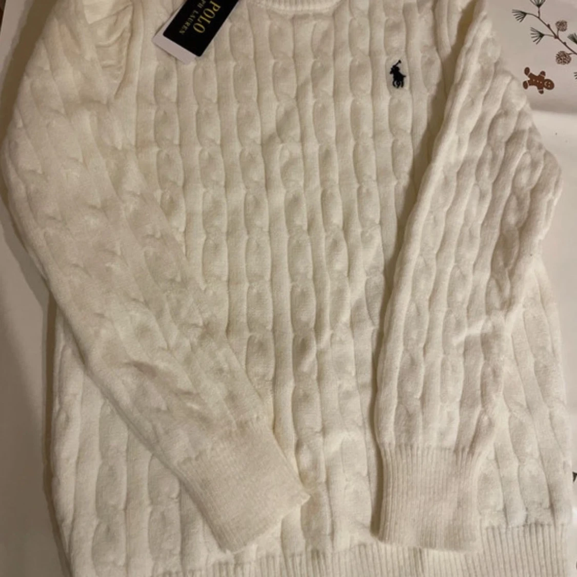 Vit kabelstickad tröja Polo Ralph Lauren - 1