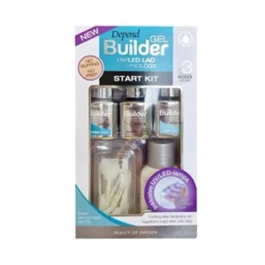 Depend Builder Gel Start Kit - Typ helt oanvänd, använt två gånger så lacken är nästan helt fulla. Dock så finns det typ inga tippar kvar så det är det ända som man måste köpa till. Bra skick och det blir jättefina gel naglar. Ingår uv-lampa