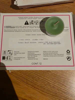 Partylite cucumber aloe  - 12 teljus I doften gurka aloe 