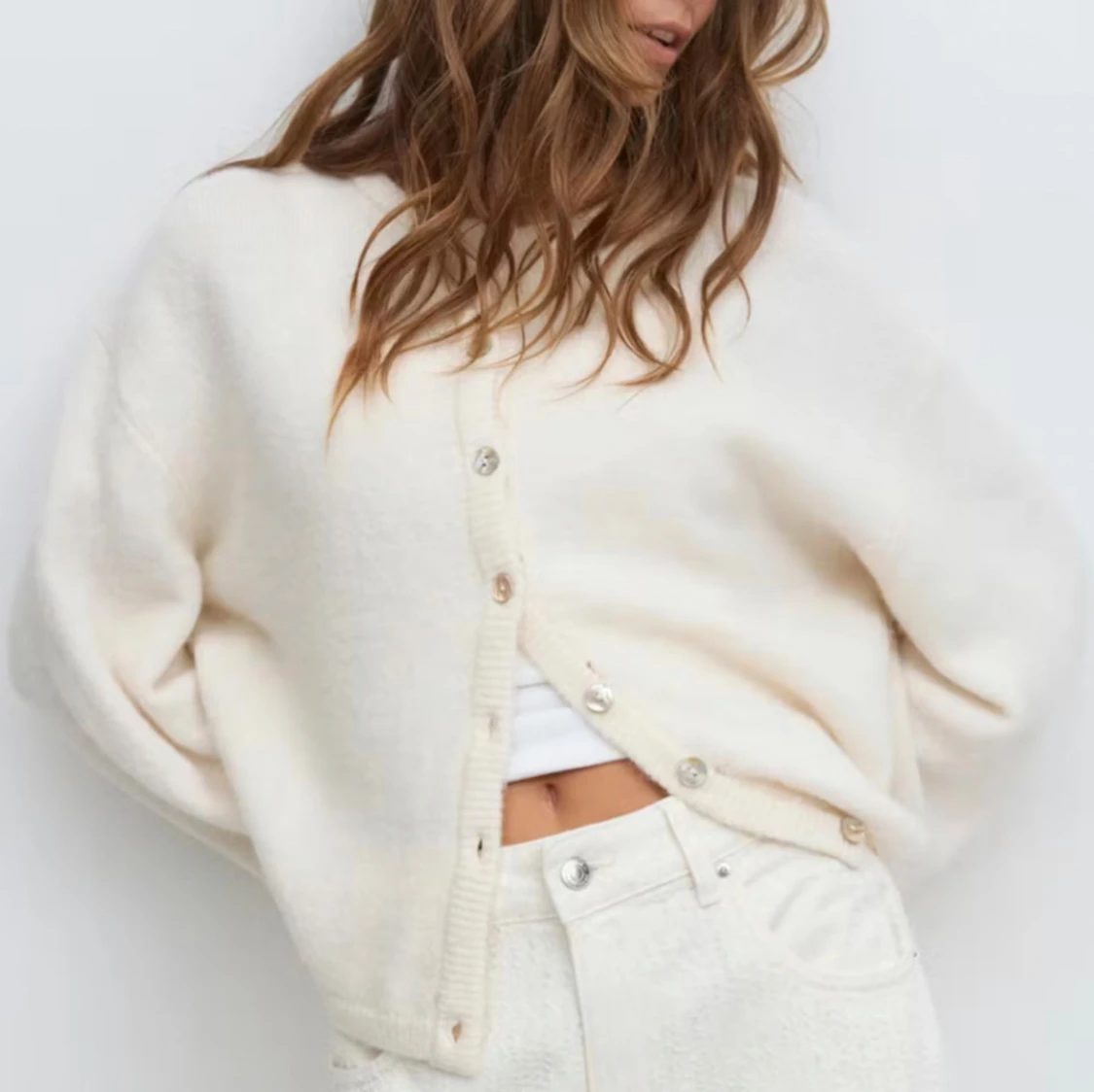 Vit kofta från Gina Tricot, S