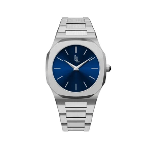 Klocka i Rostfritt Stål Blå urtavla - LL 02-02  Case Material: 304L Stainless Steel Case Size: 41.5mm Glass: Mineral Glass Dial: Customized Dial with Logo Movement: Japan Miyota 2115 Quartz Movement  Hands: 2 Hands Strap: Stainless steel Band Size: 22mm Caseback: Stainless Steel  
