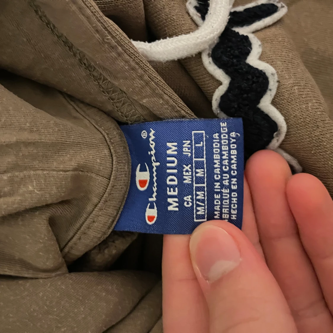 Brun Champion hoodie med broderad logga - 2