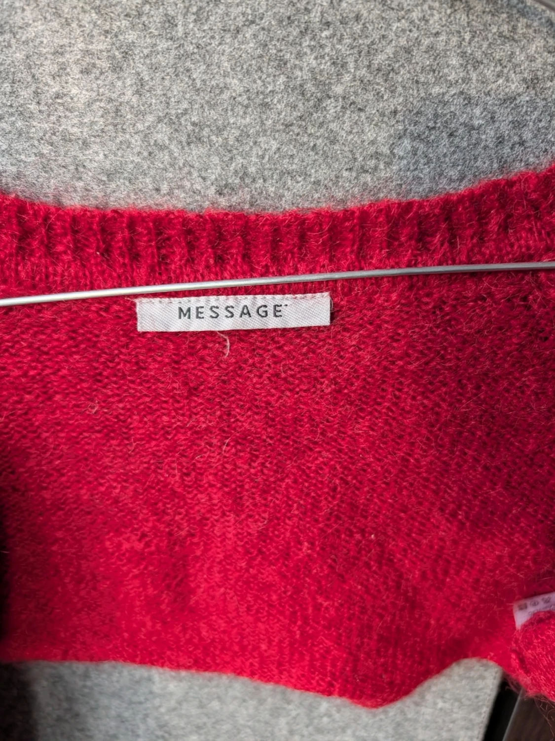 Röd croppad stickad bolero Message - 2