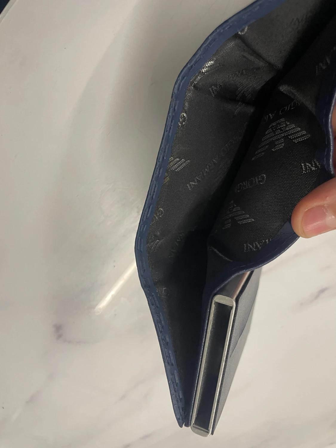 Marin blå plånbok  - 1