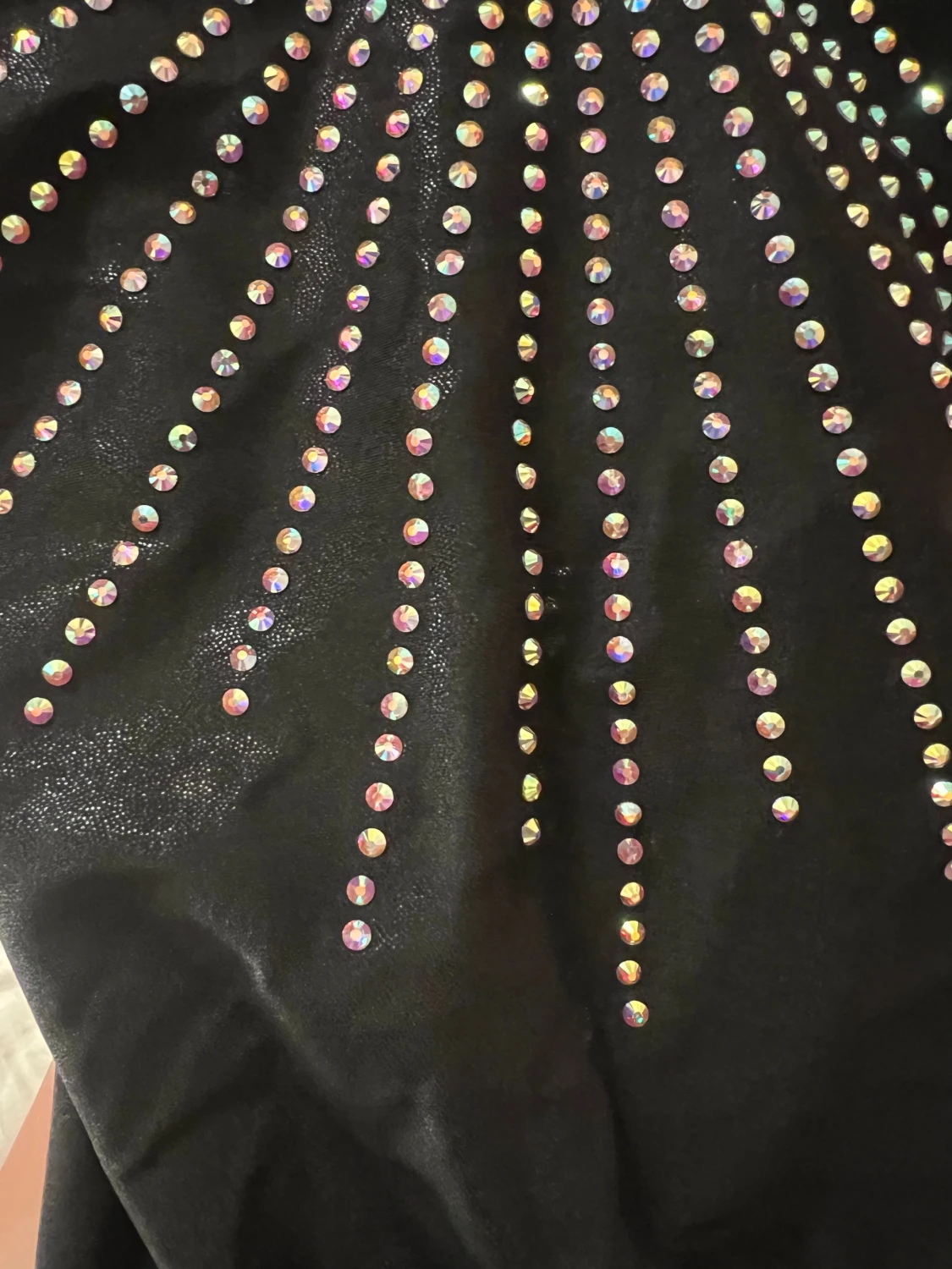 Svart och röd gymnastikdräkt med strass - 3