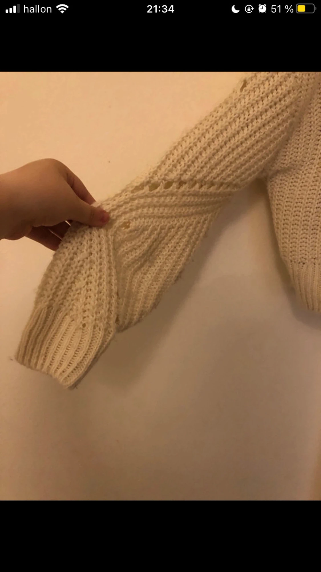 Beige stickad tröja XS - 1