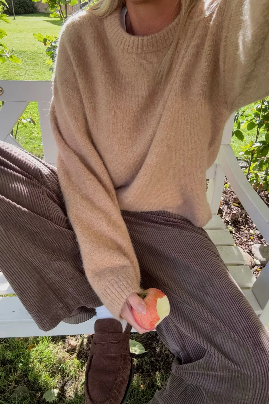 Beige stickad tröja  - 2