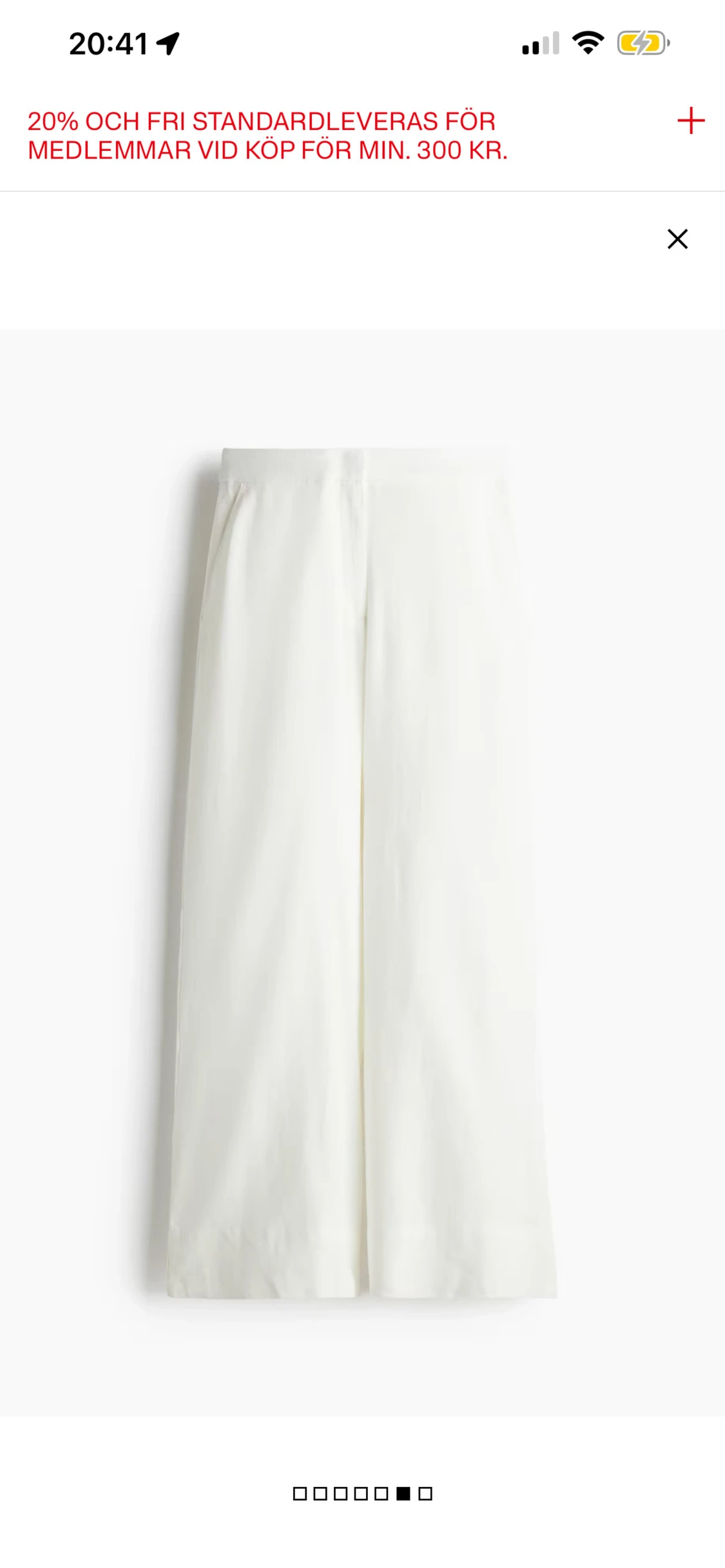 Vita vida linnebyxor med hög midja - 1