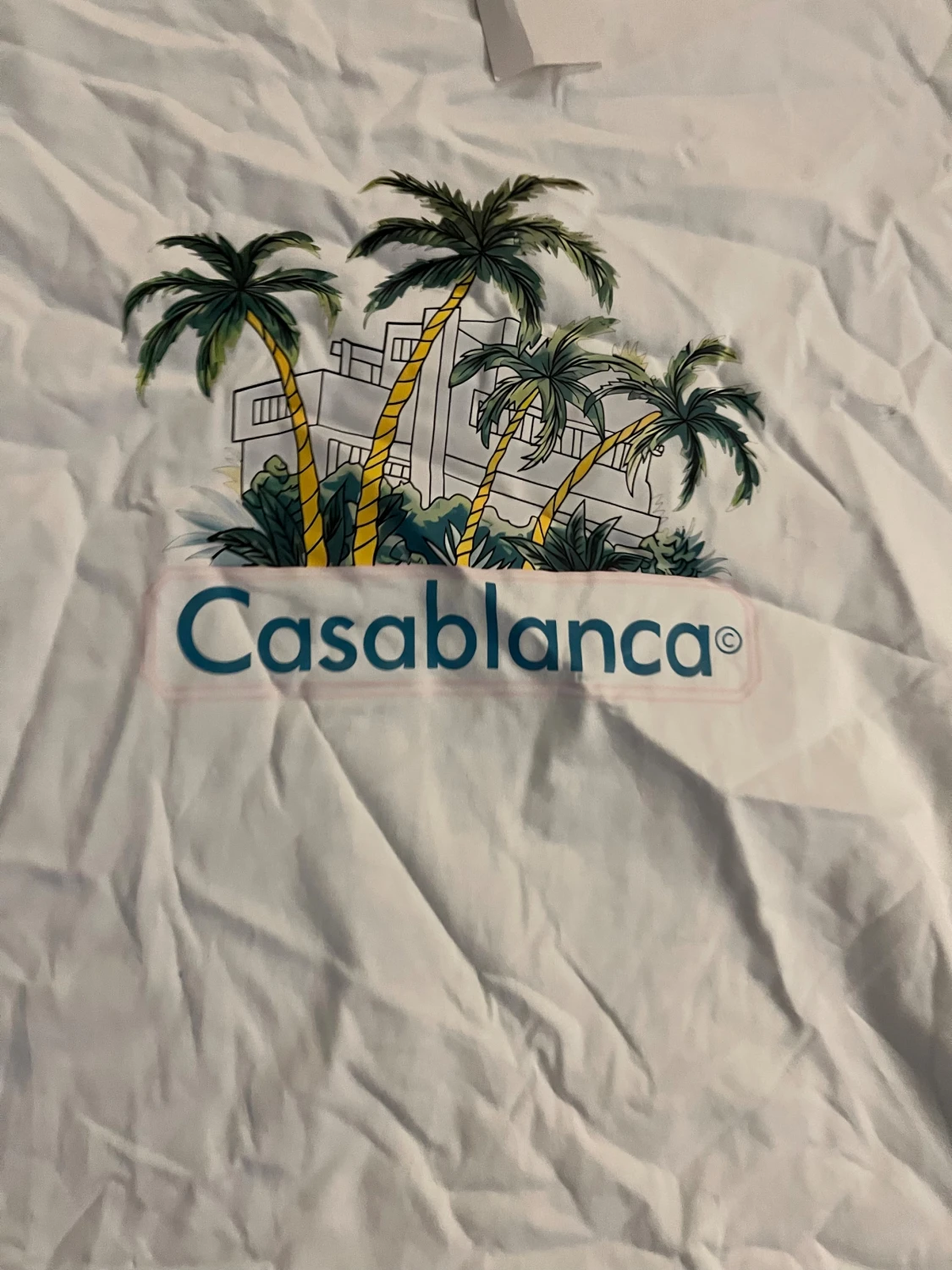 Vit Casablanca t-shirt med palmtryck helt ny! - 2