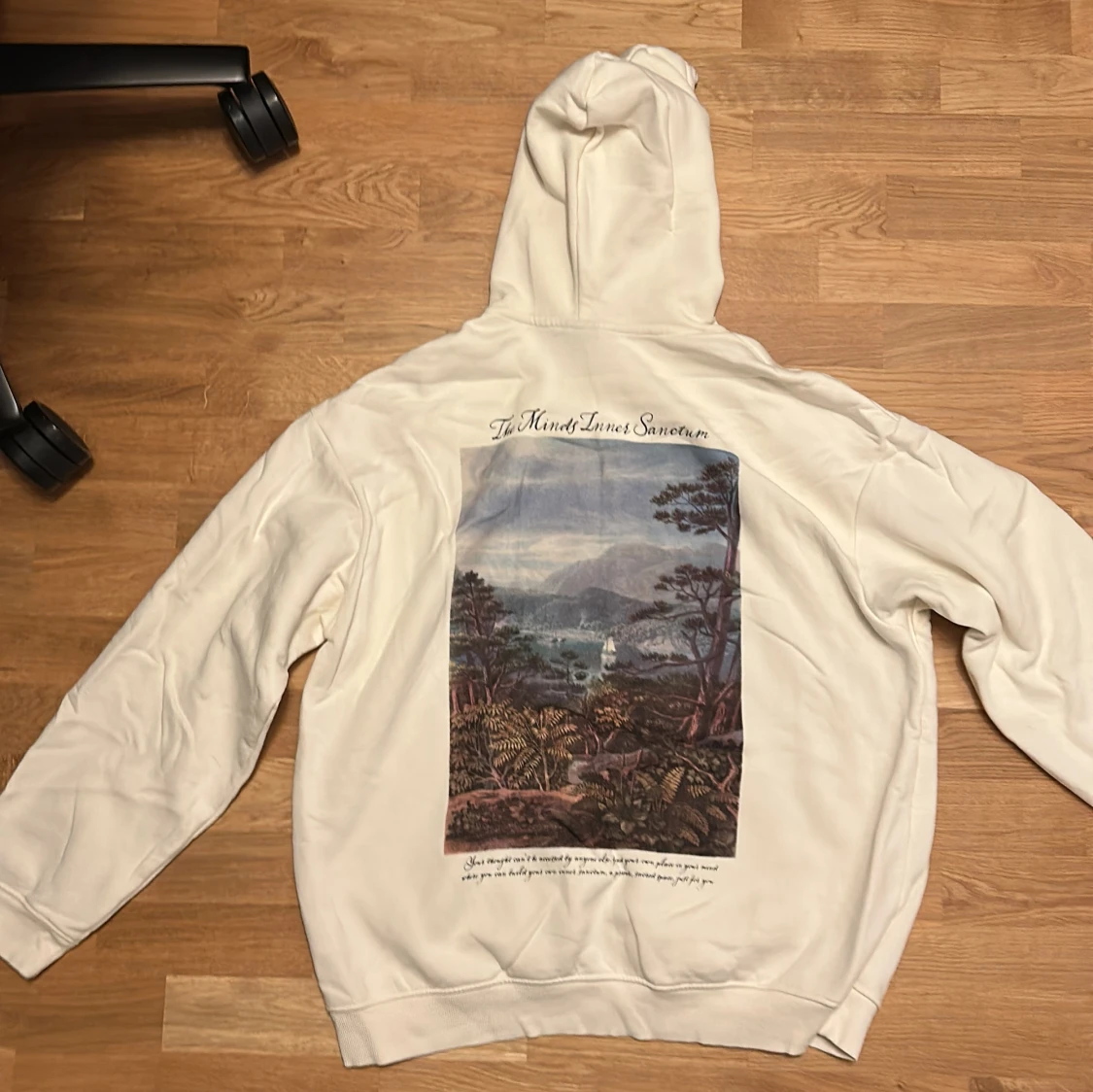 Vit hoodie från H&M med tryck - 1