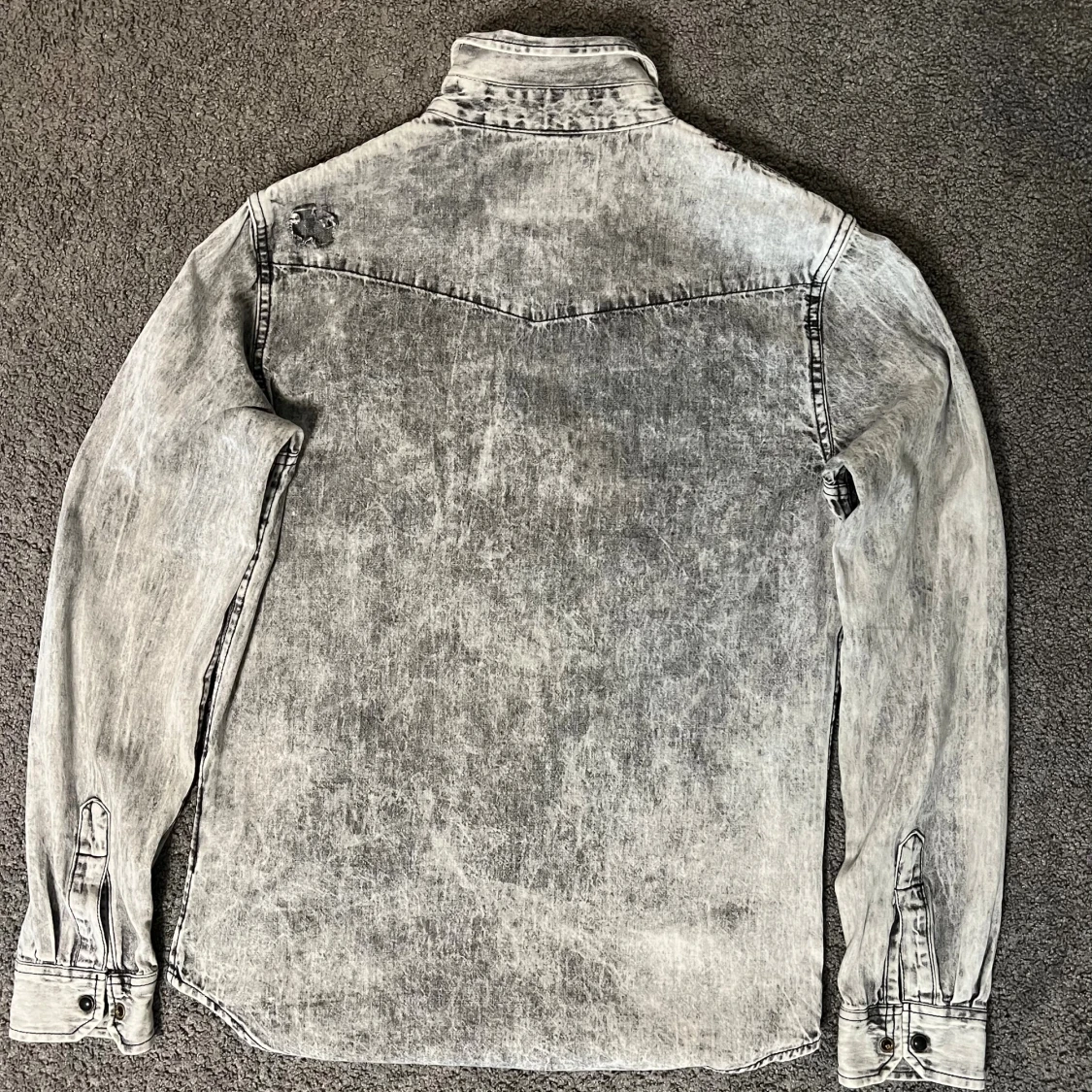 Ljusgrå Jeans Skjorta - 1