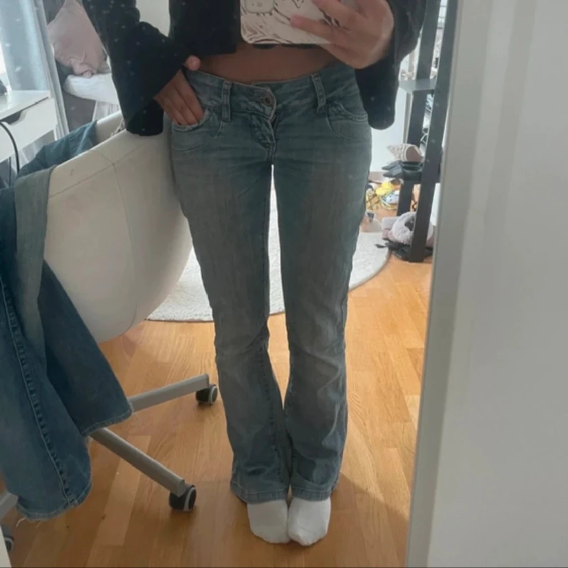 Lågmidjade bootcut jeans