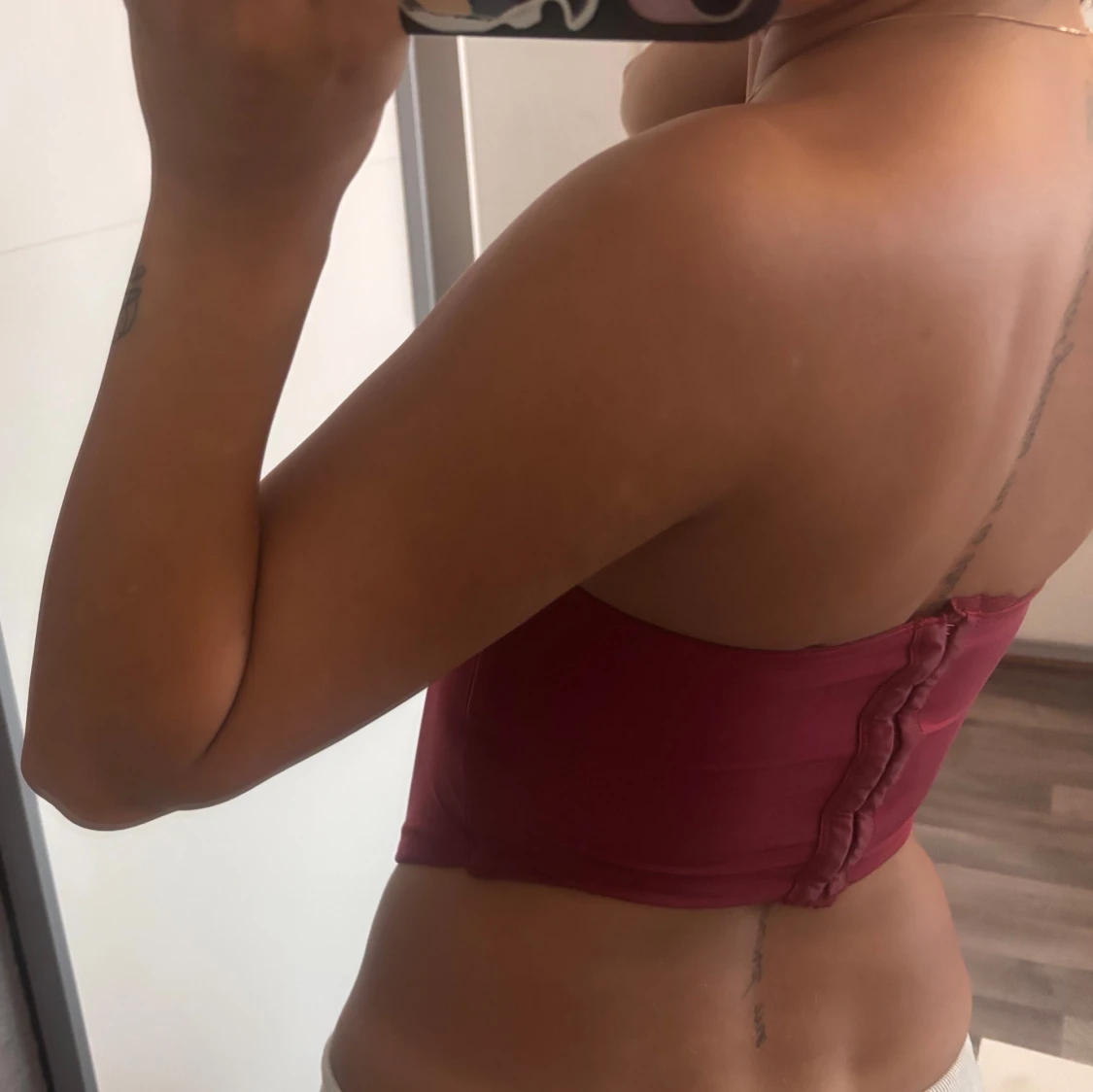 Vinröd korsett-topp  - 1