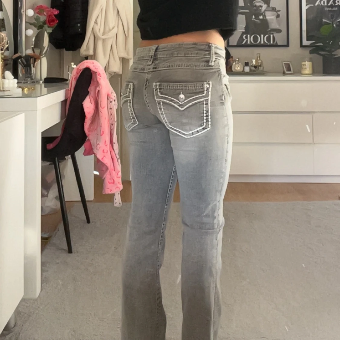 Grå bootcut jeans - 1
