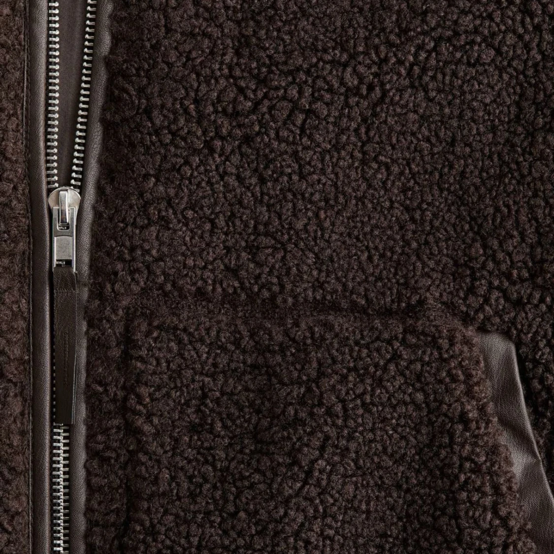 Brun teddyjacka med dragkedja/ pilejacka - 1