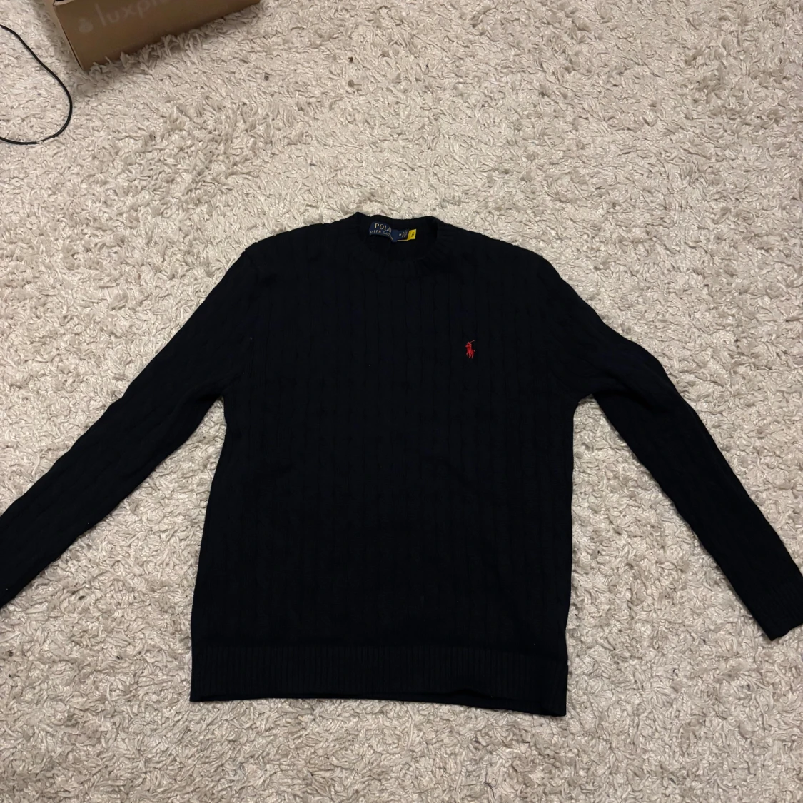 Mörkblå stickad tröja Polo Ralph Lauren