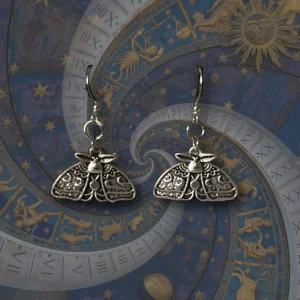 Earrings - moth🌙✨ - Nickelfria krokar med moth berlocker✨🌙 Skriv om du har frågor :))