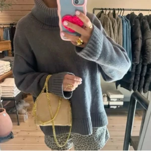 Populär grå polotröja - Säljer denna populära och eftertraktade polotröjan! De första bilderna är lånade men den sista är min bild! Tröjan är i perfekt skick! Knappt använd💓💓 pris pga att den är eftertraktad!