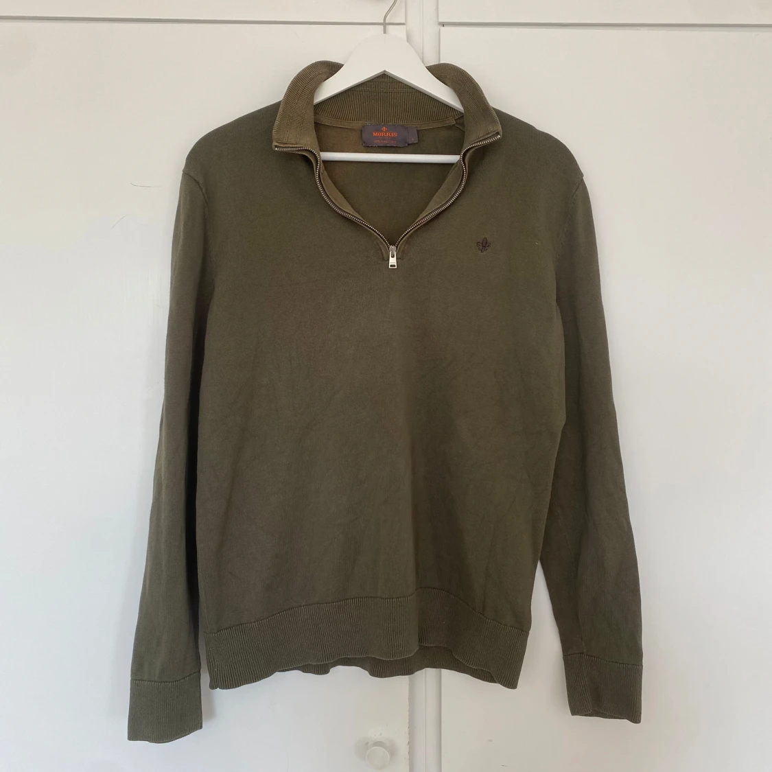 Olivgrön half zip tröja Morris