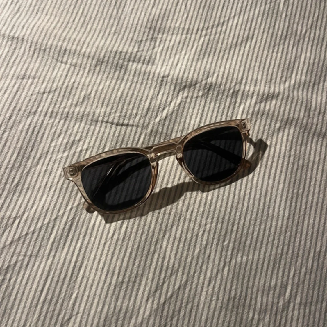 Beige transparenta solglasögon