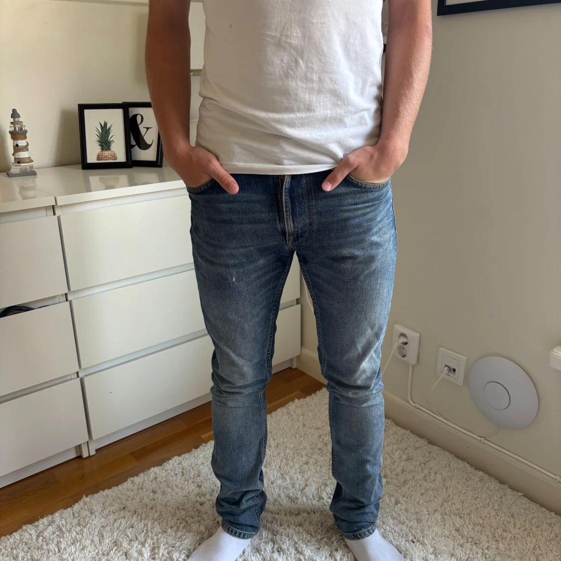 Blå lean Dean nudie jeans - 2