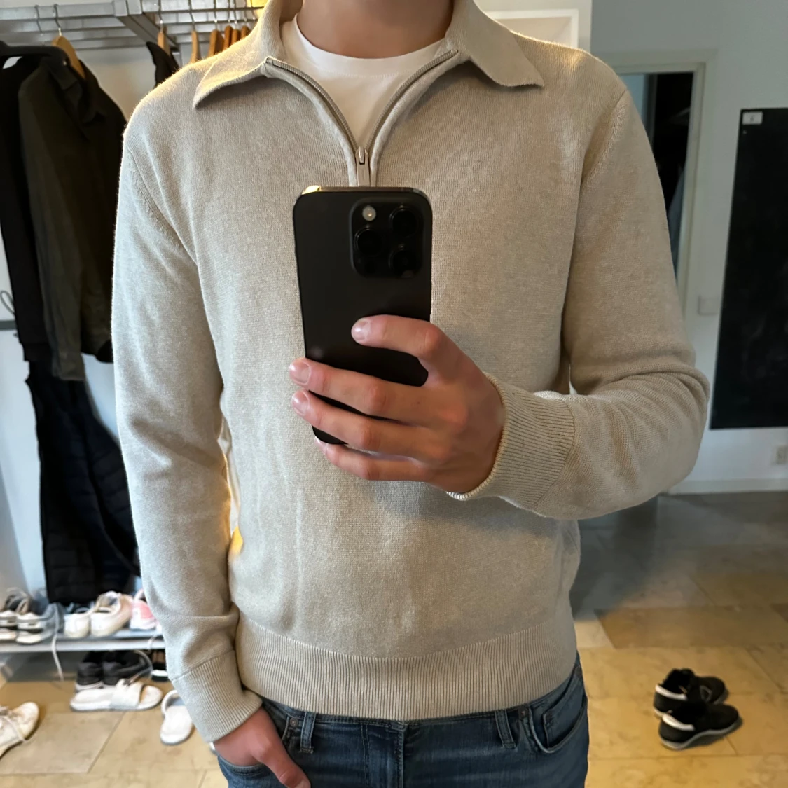 Beige Dobber Halfzip