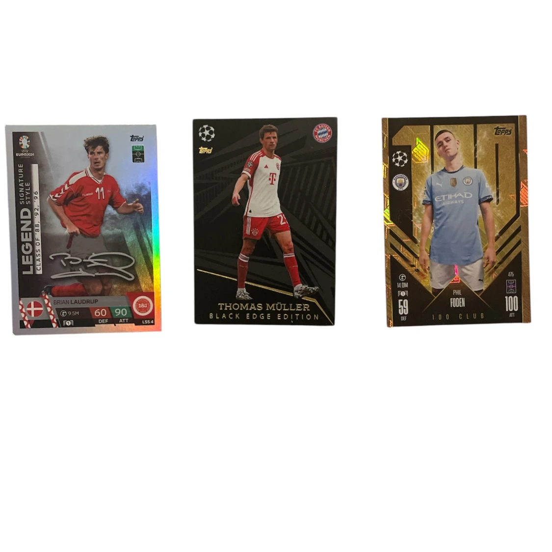 Match Attax: Fotbollskort - Brian Laudrup, Thomas MÜLLER, PHIL FODEN Müller, Phil Foden