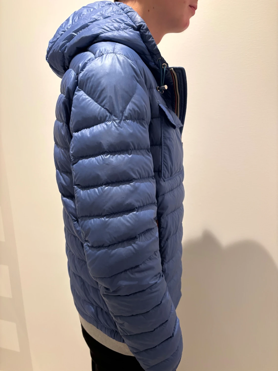 Blå Moncler dunjacka med huva - 3