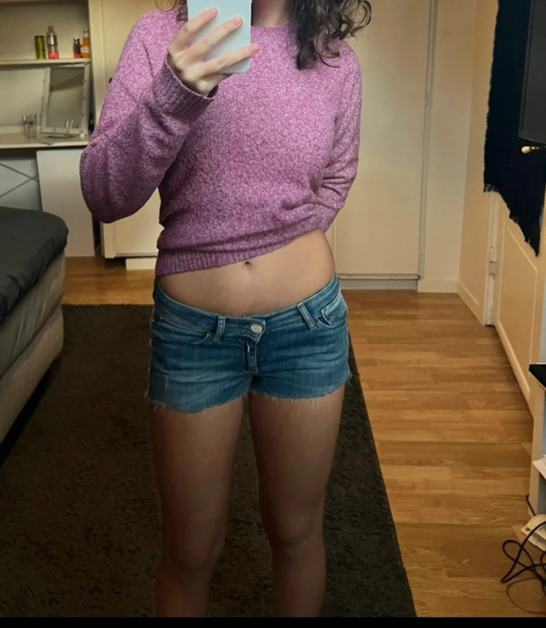 Replay blå jeansshorts low waist