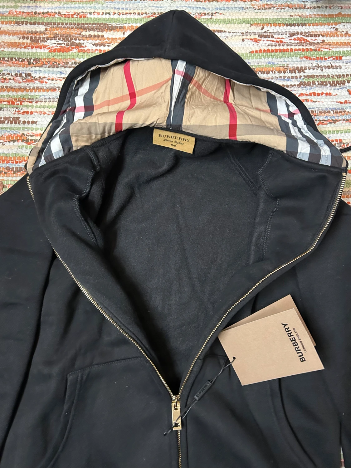 Svart Burberry hoodie med dragkedja - 1