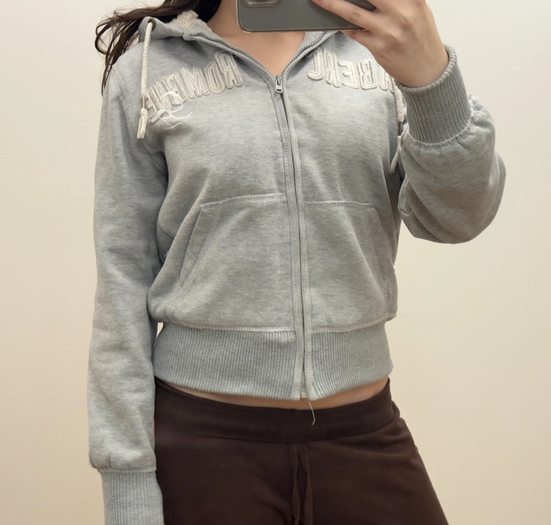 vintage y2k Abercrombie & Fitch sherpa zip up hoodie  - 4