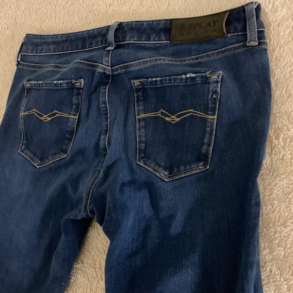 Blå Replay jeans med raka ben - 3