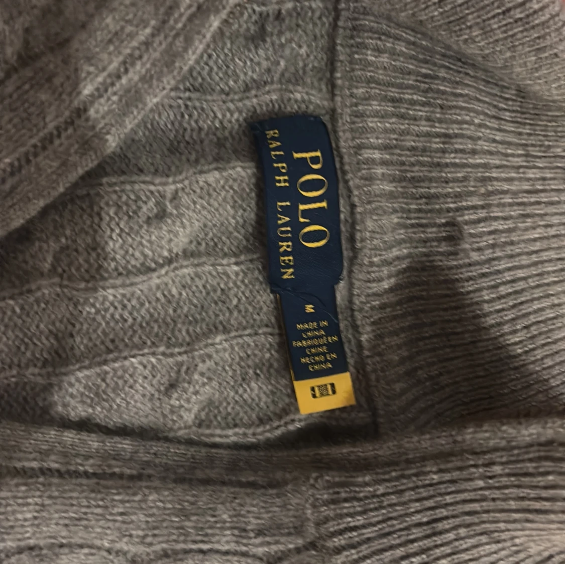 Grå kabelstickad halfsip tröja Polo Ralph Lauren - 1