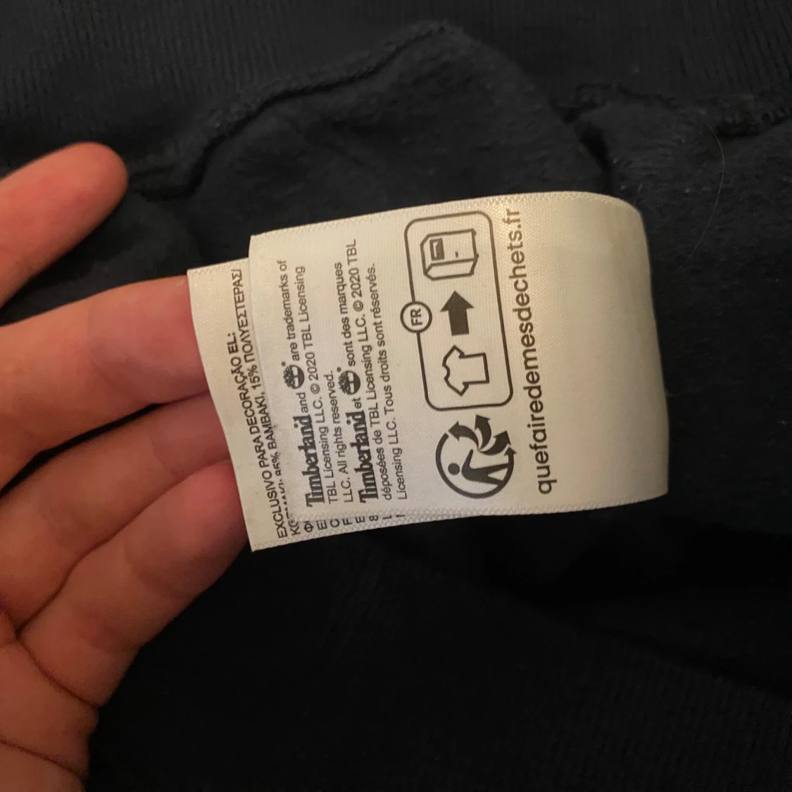 Mörkblå Timberland hoodie med logga - 4