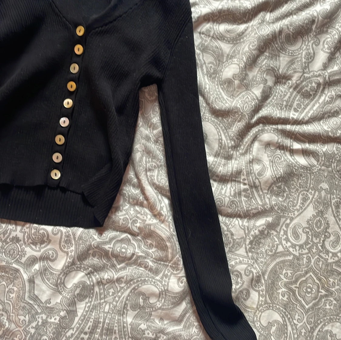 Svart ribbad kofta från Lindex XS - 1