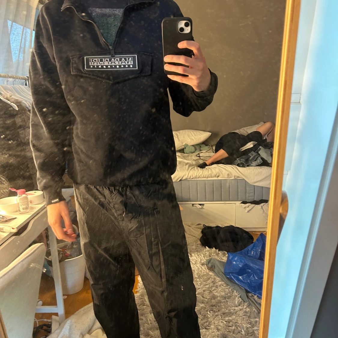 Svart fleece-tröja från Napapijri S