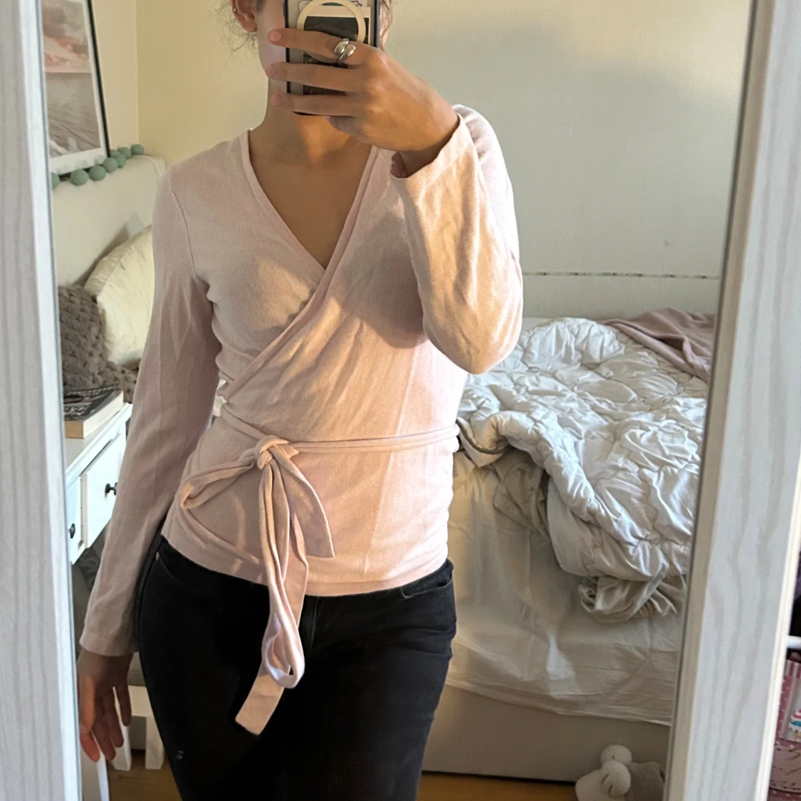 Ljusrosa omlottröja  - 1