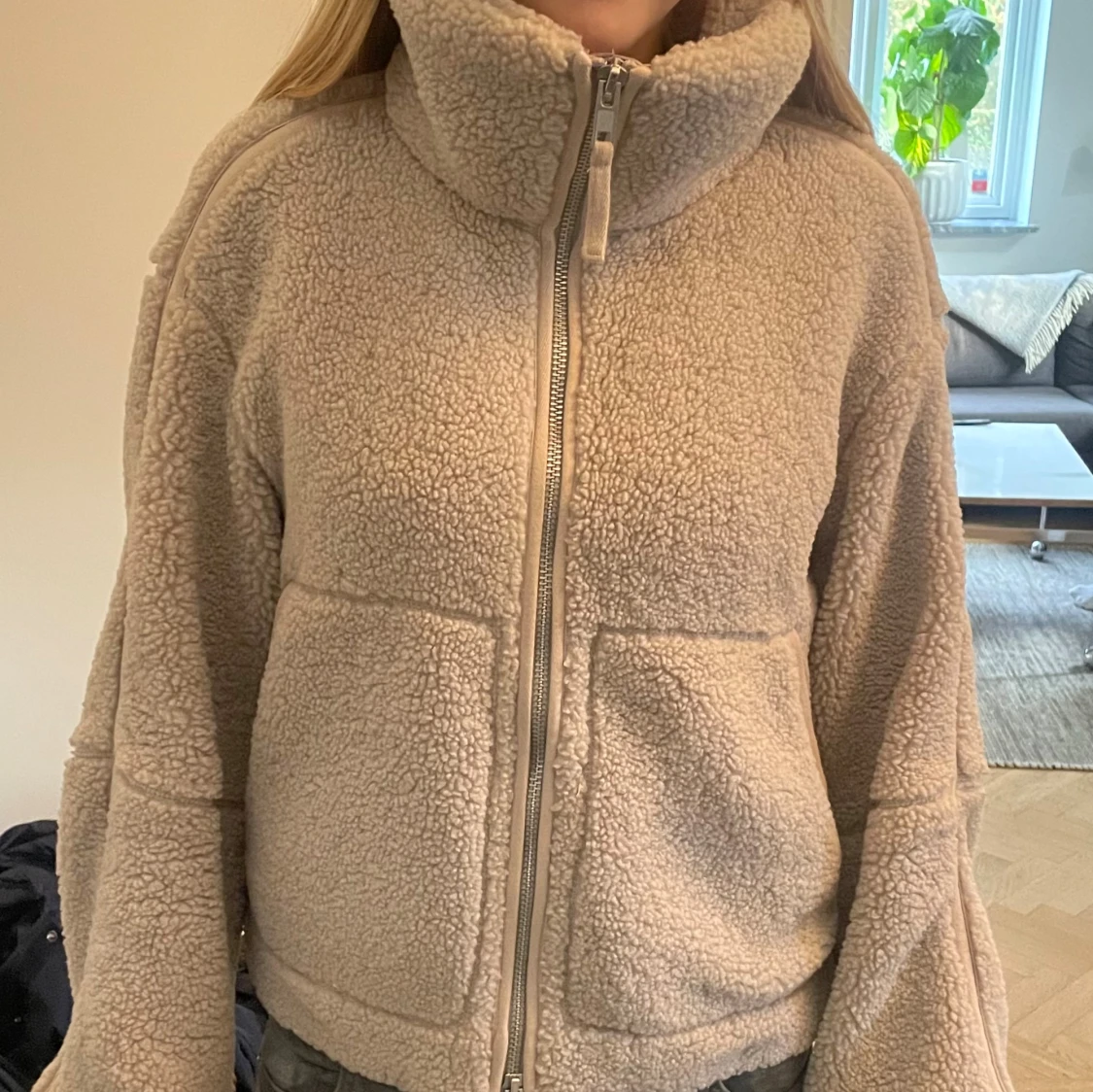 Beige teddyjacka  - 1