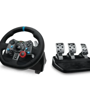 Logitech G29 Driving Force Racing Wheel - Logitech G29 racerratt med pedaler för PlayStation och PC. Realistisk force feedback, slitstark läderklädsel och responsiva pedaler. Perfekt för racingentusiaster. Produkten ser ut att vara i mycket gott skick utan synligt slitage.