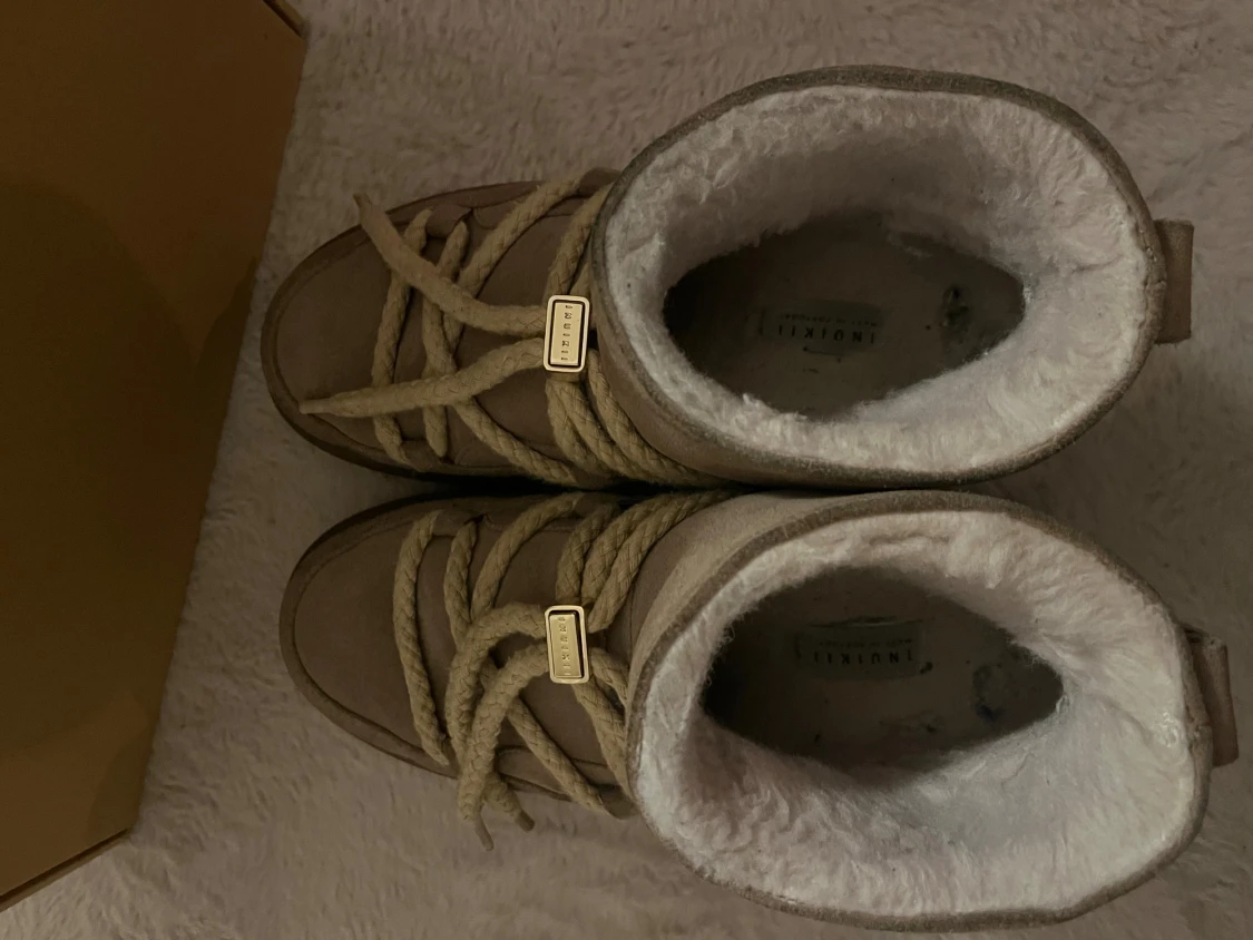 Beige Inuikii boots med snörning - 4