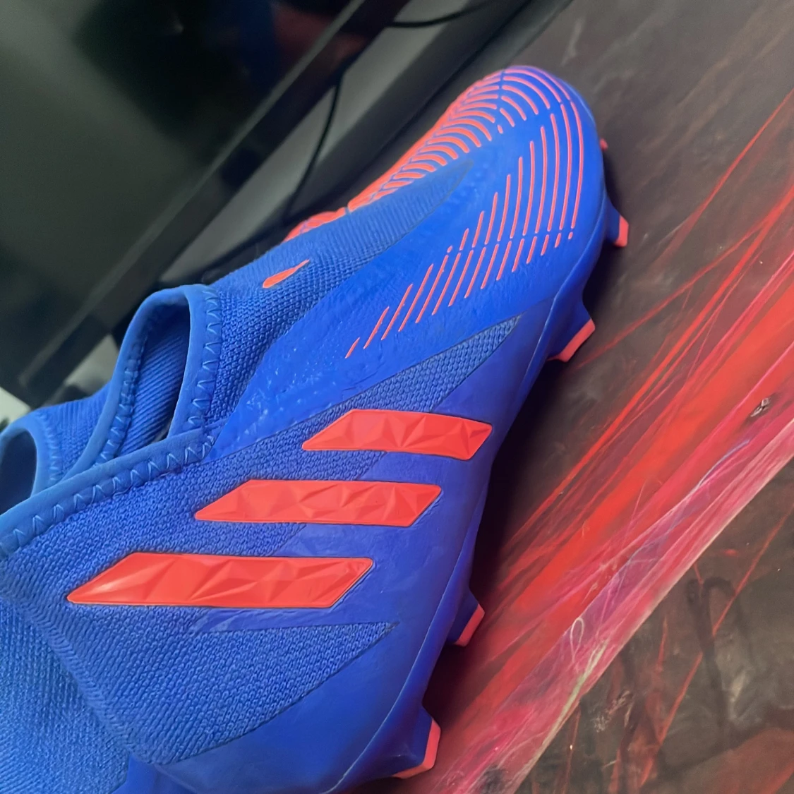 Adidas Predator blå fotbollsskor