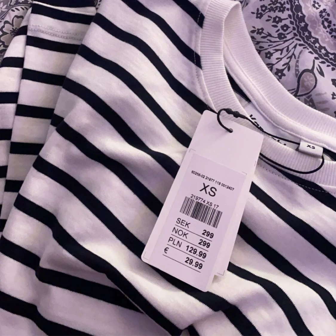 Randig långärmad tröja XS - 1