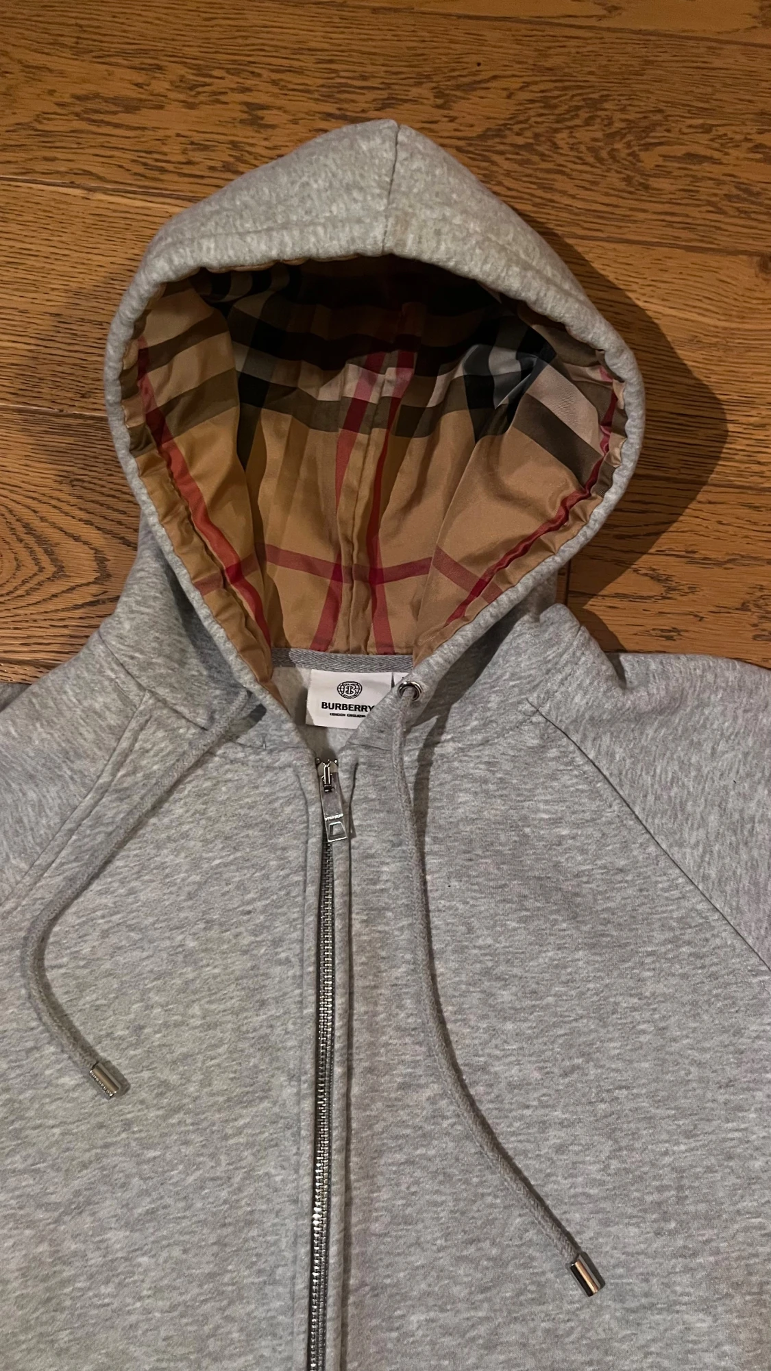 Grå Burberry hoodie S med dragkedja - 3